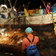 fishermen pulling a net full of jellyfish out of the ocean off the coast of Kokonogi, Japan. Once considered a rarity occurring every 40 years, jellyfish swarms are now an almost annual occurrence along several thousand kilometers (miles) of Japanese coast, and far beyond Japan, decimating local fishing industries from the Japan Sea to the Black Sea. (AP Photo/Junji Kurokawa